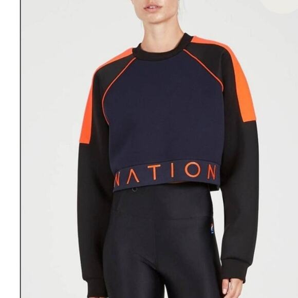 PE Nation End Plate Cropped Oversized Sweatshirt size M - Picture 6 of 6